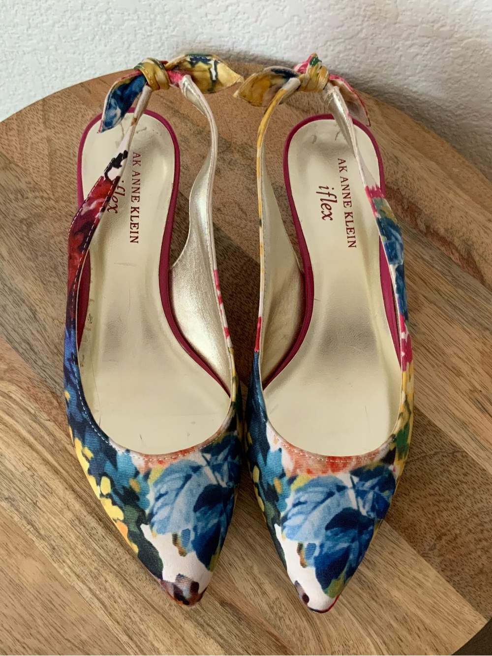 Anne Klein iFlex Floral Slingback Kitten Heels 6M